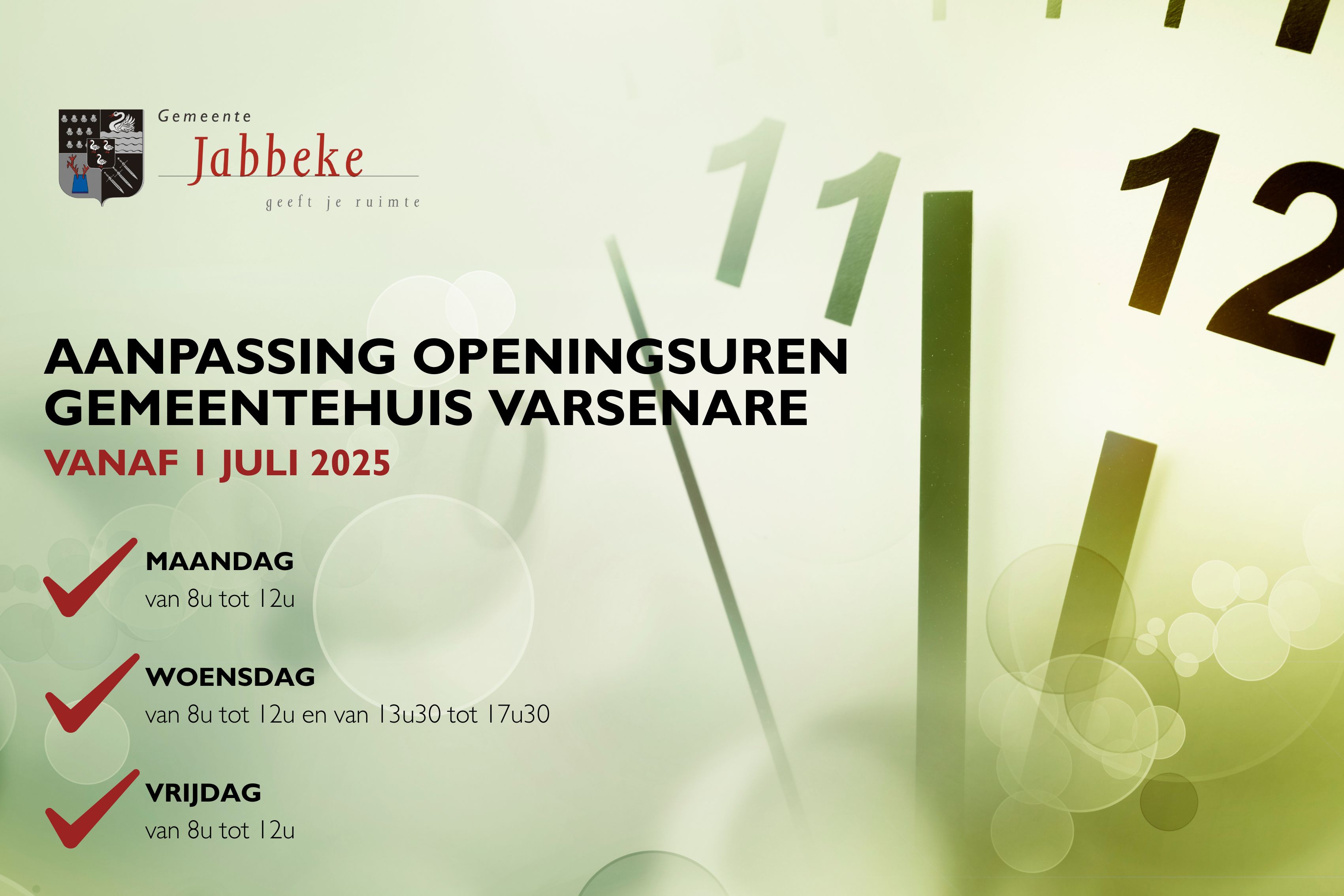 GEMEENTEHUIS EN BIBLIOTHEEK VARSENARE T.E.M. 10 AUGUSTUS GESLOTEN